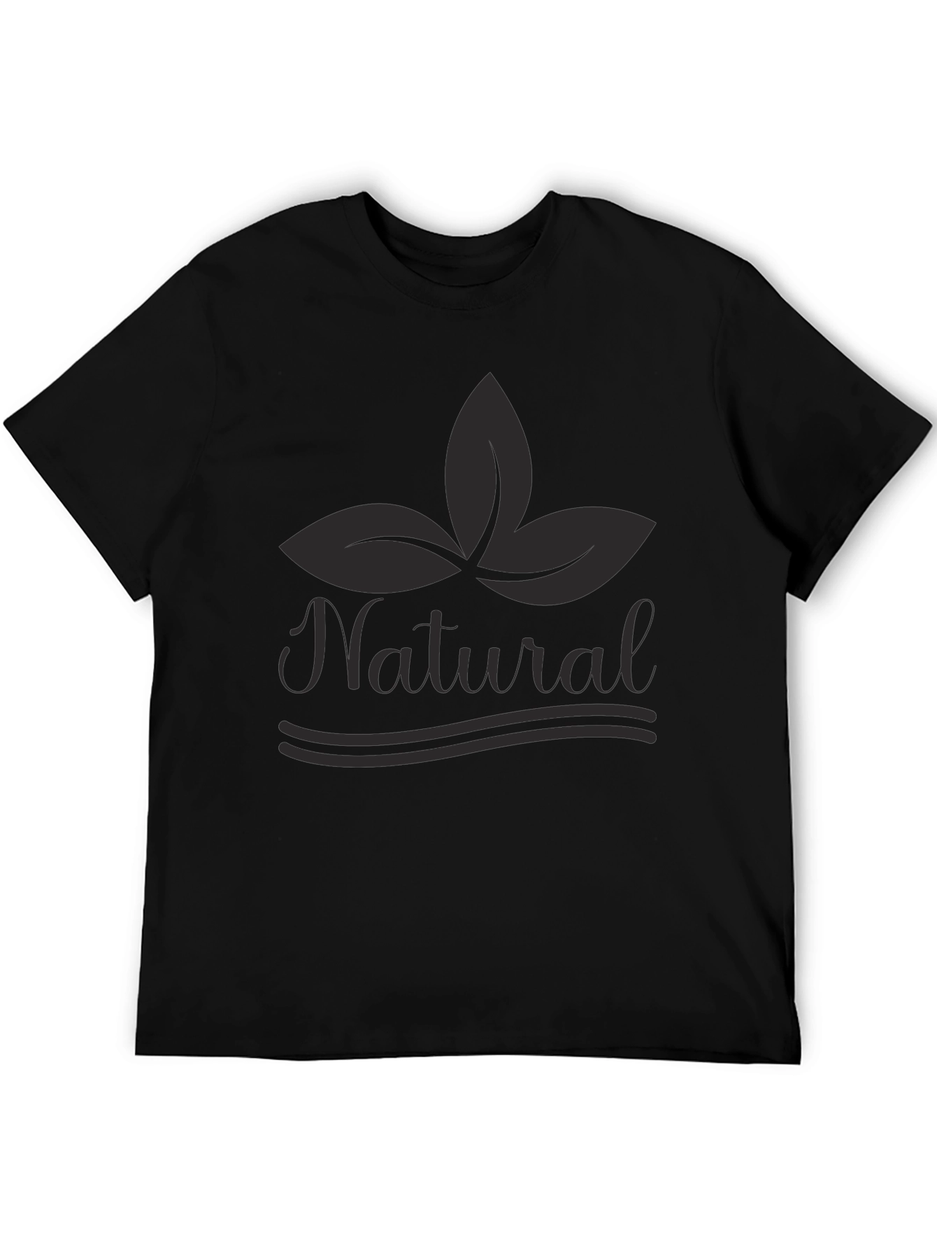 Natural Leaf Graphic T-Shirt - Unisex Black Tee