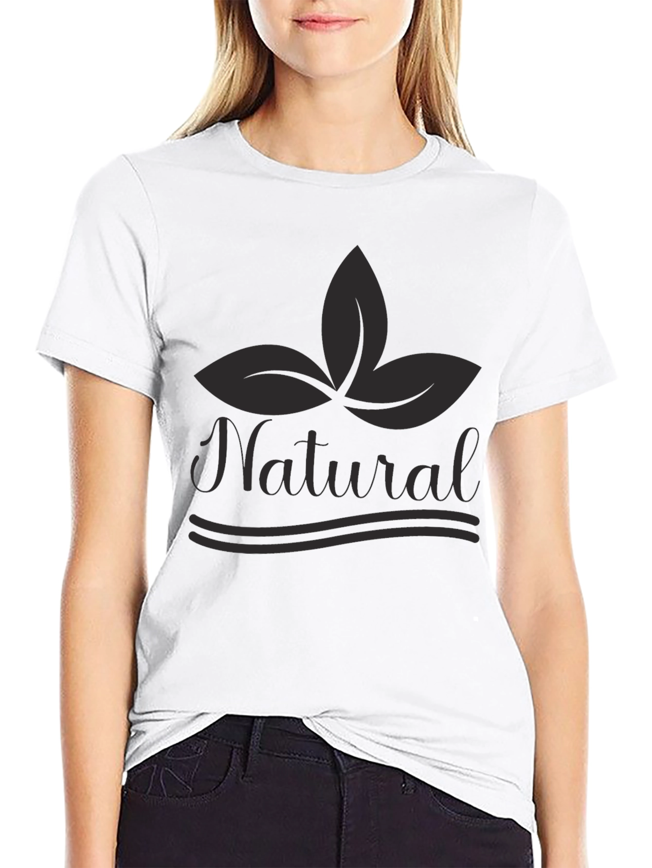 Natural Leaf Graphic T-Shirt - Unisex Black Tee