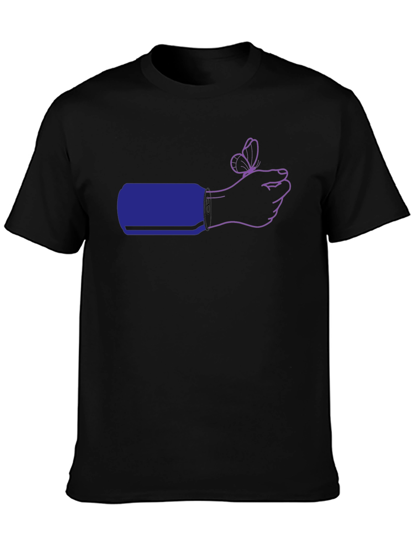 Butterfly on Hand Graphic Tee - Black