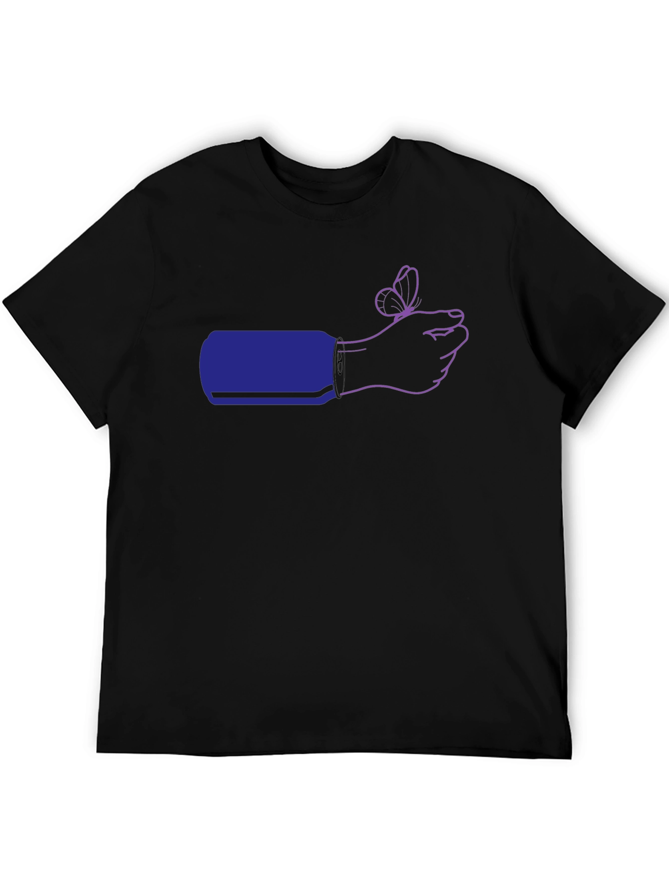 Butterfly on Hand Graphic Tee - Black