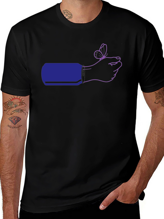 Butterfly on Hand Graphic Tee - Black
