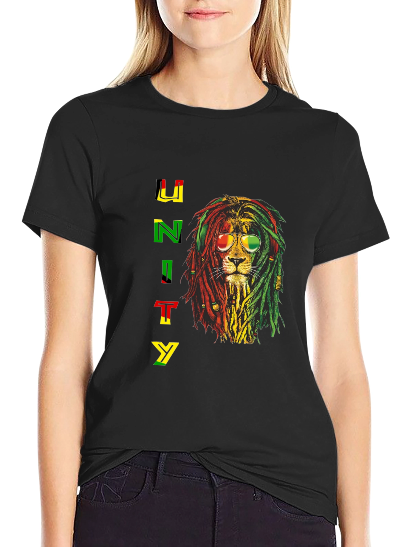 Rasta Lion Unity Graphic T-Shirt - Reggae Style