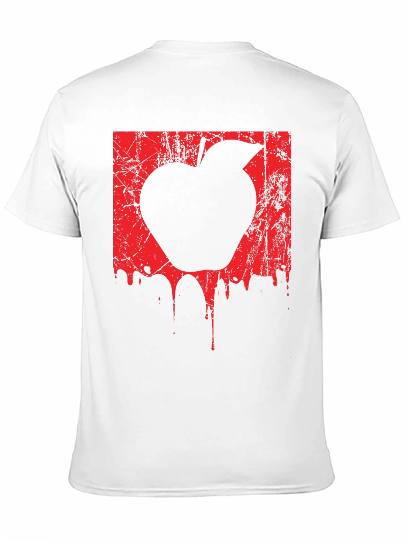 Mens Black T-Shirt with Red Apple Graphic