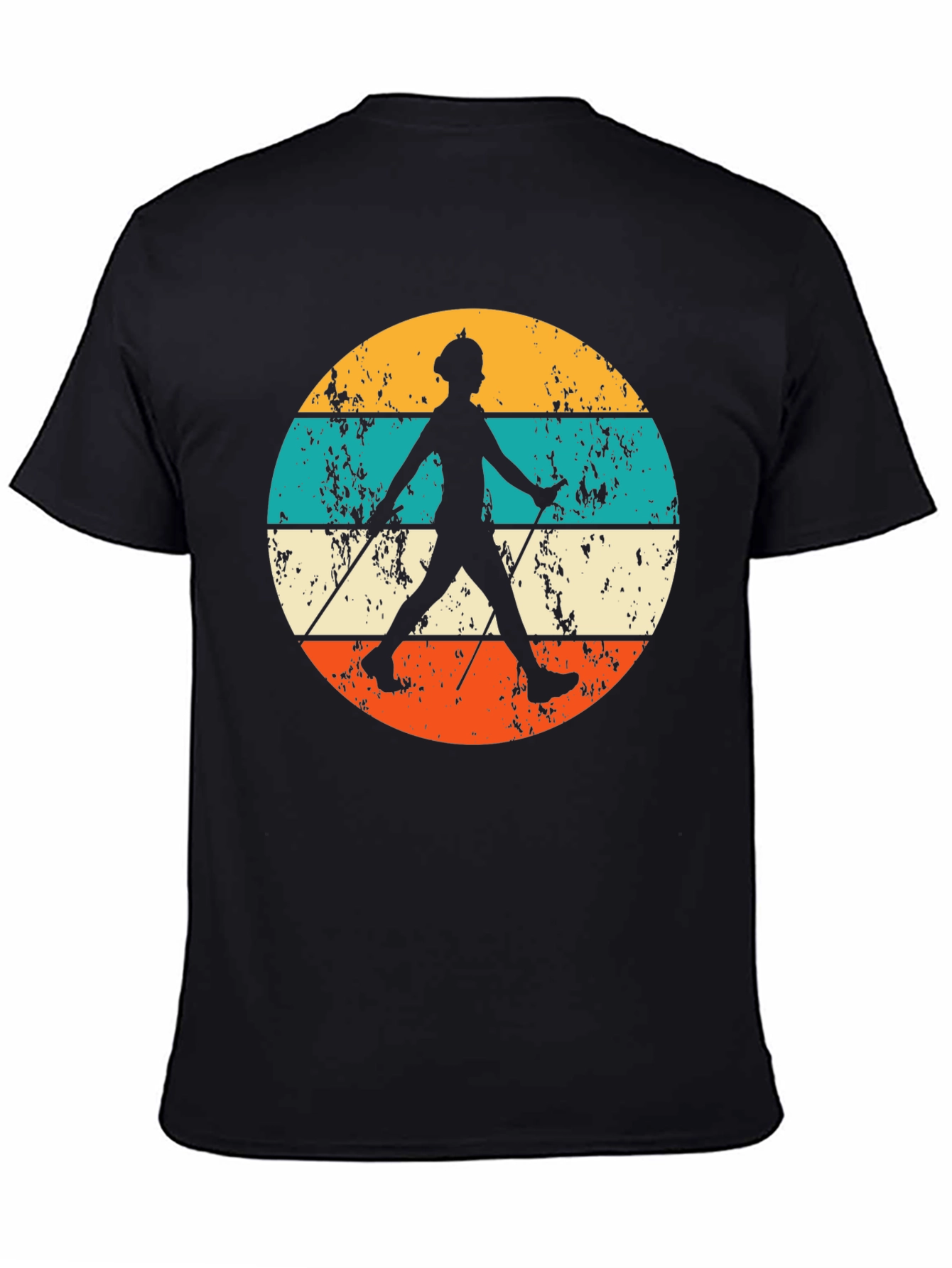 Retro Nordic Walking Silhouette T-Shirt
