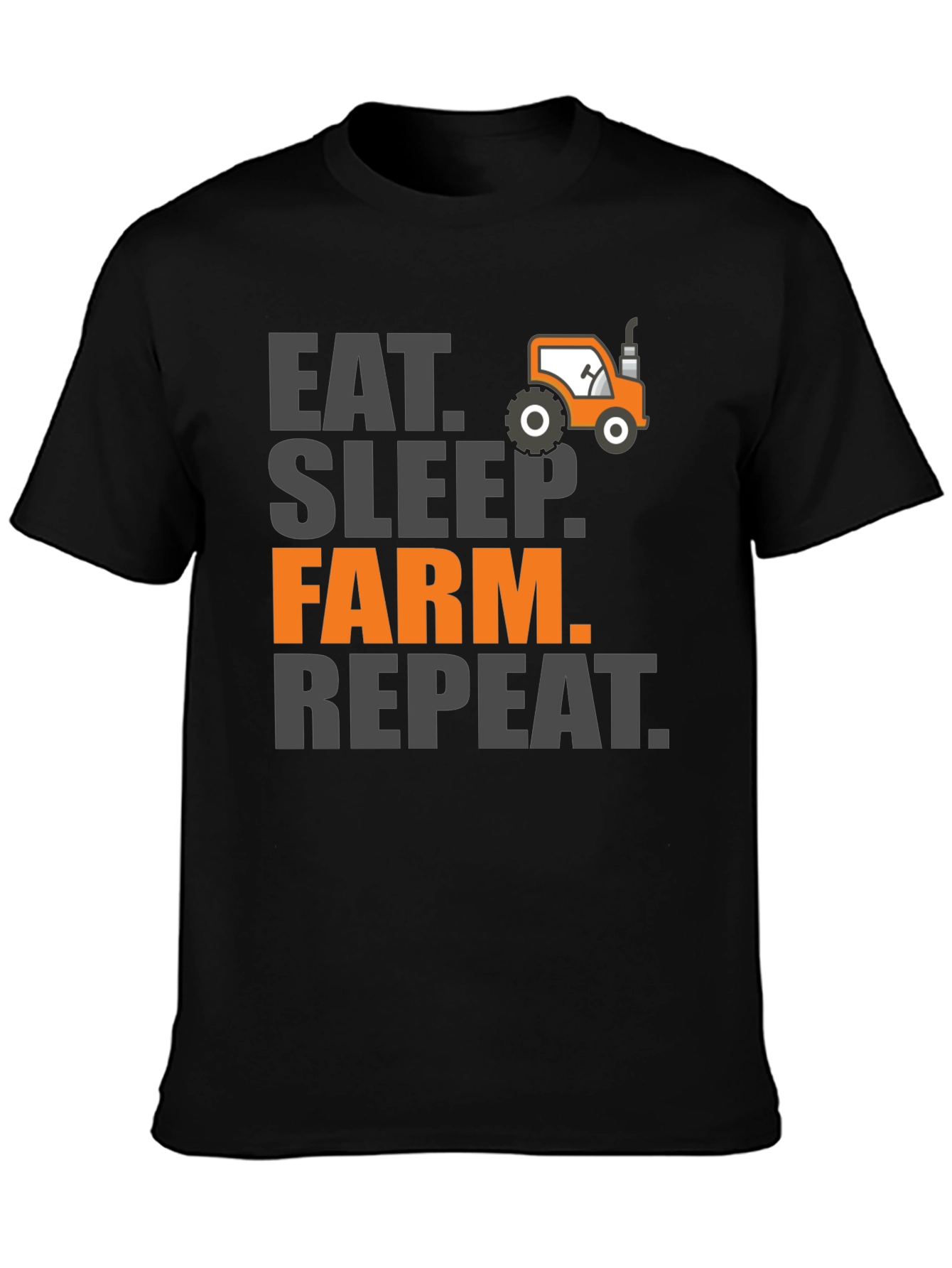 Eat Sleep Farm Repeat Mens Graphic Tee - Black
