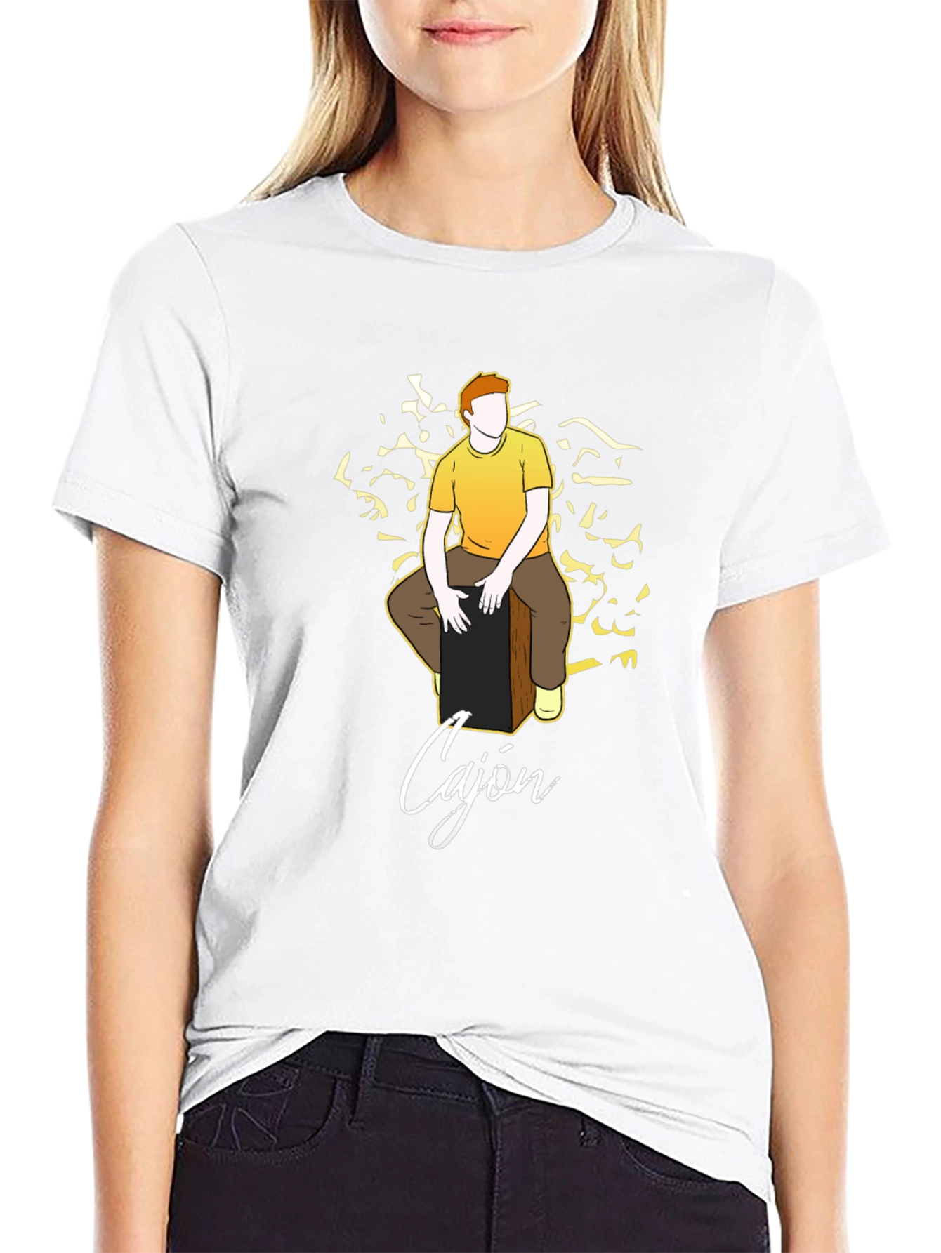 Cajon Player T-Shirt - Drumming Musician Tee