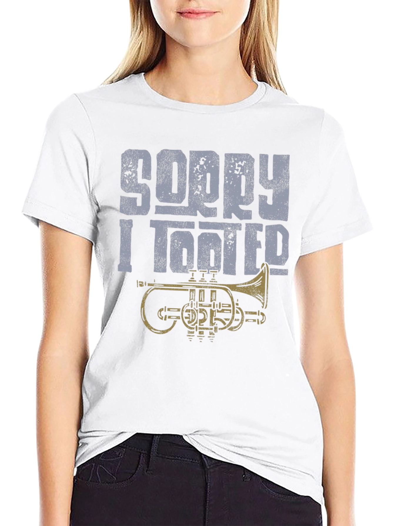 Sorry I Tooted T-Shirt - Funny Trumpet Design