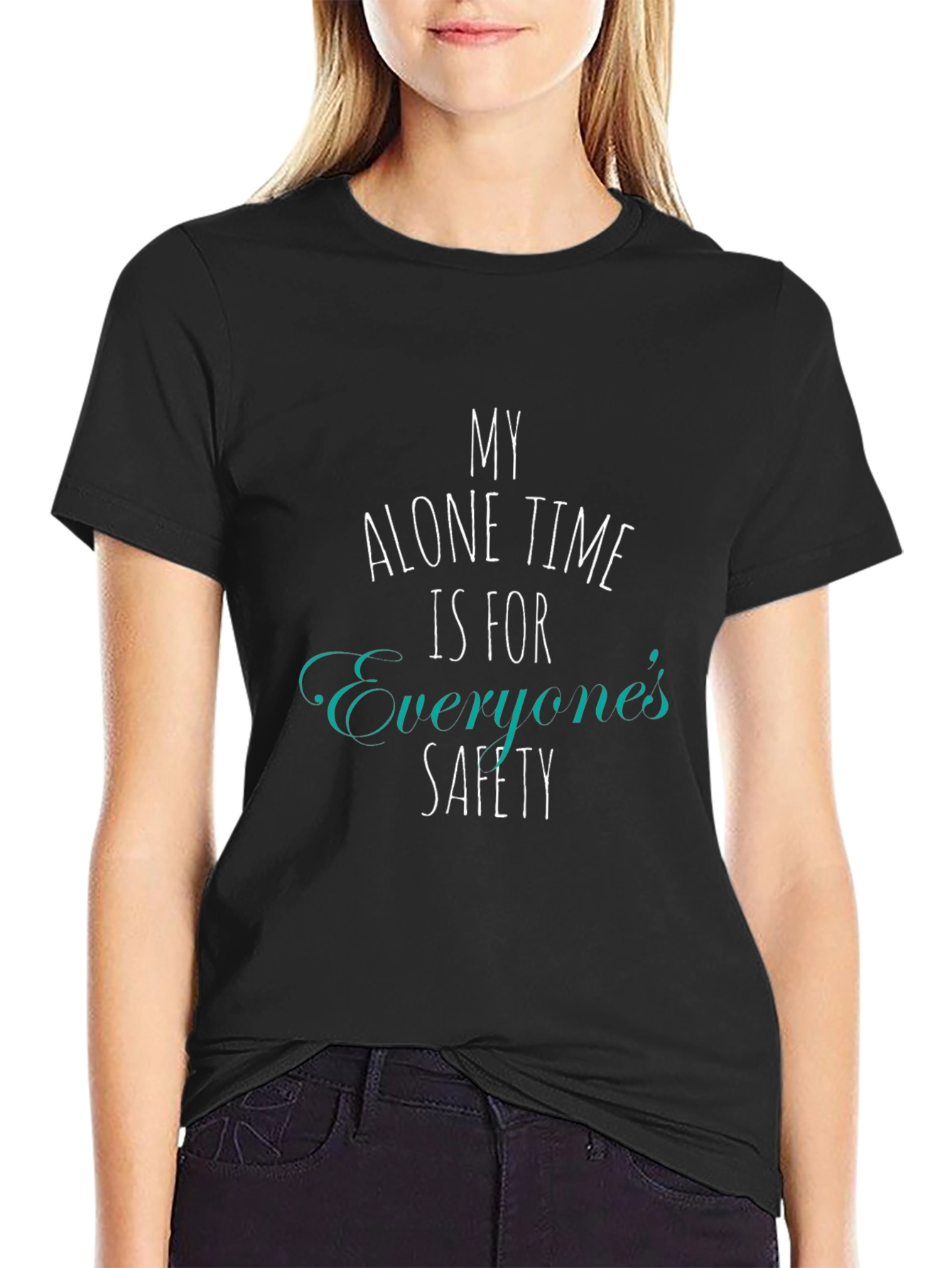 Alone Time Safety T-Shirt - Novelty Graphic Tee