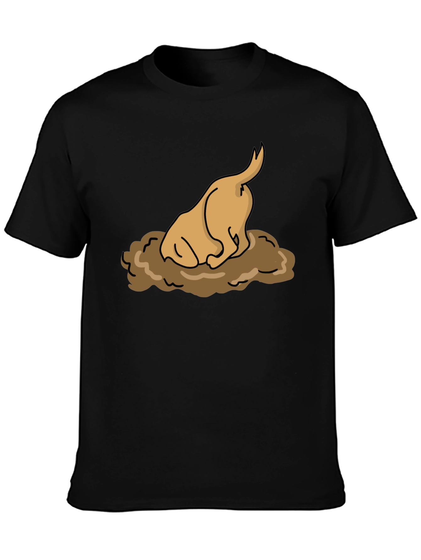 Dog Digging Funny Graphic T-Shirt