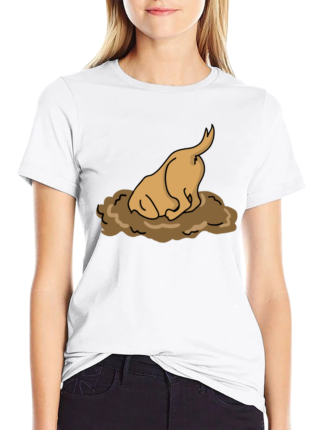 Dog Digging Funny Graphic T-Shirt