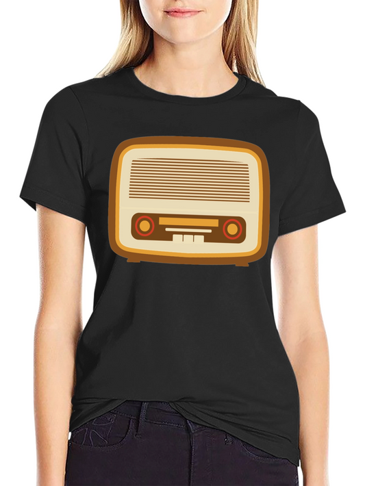 Vintage Radio Graphic Tee - Retro Style