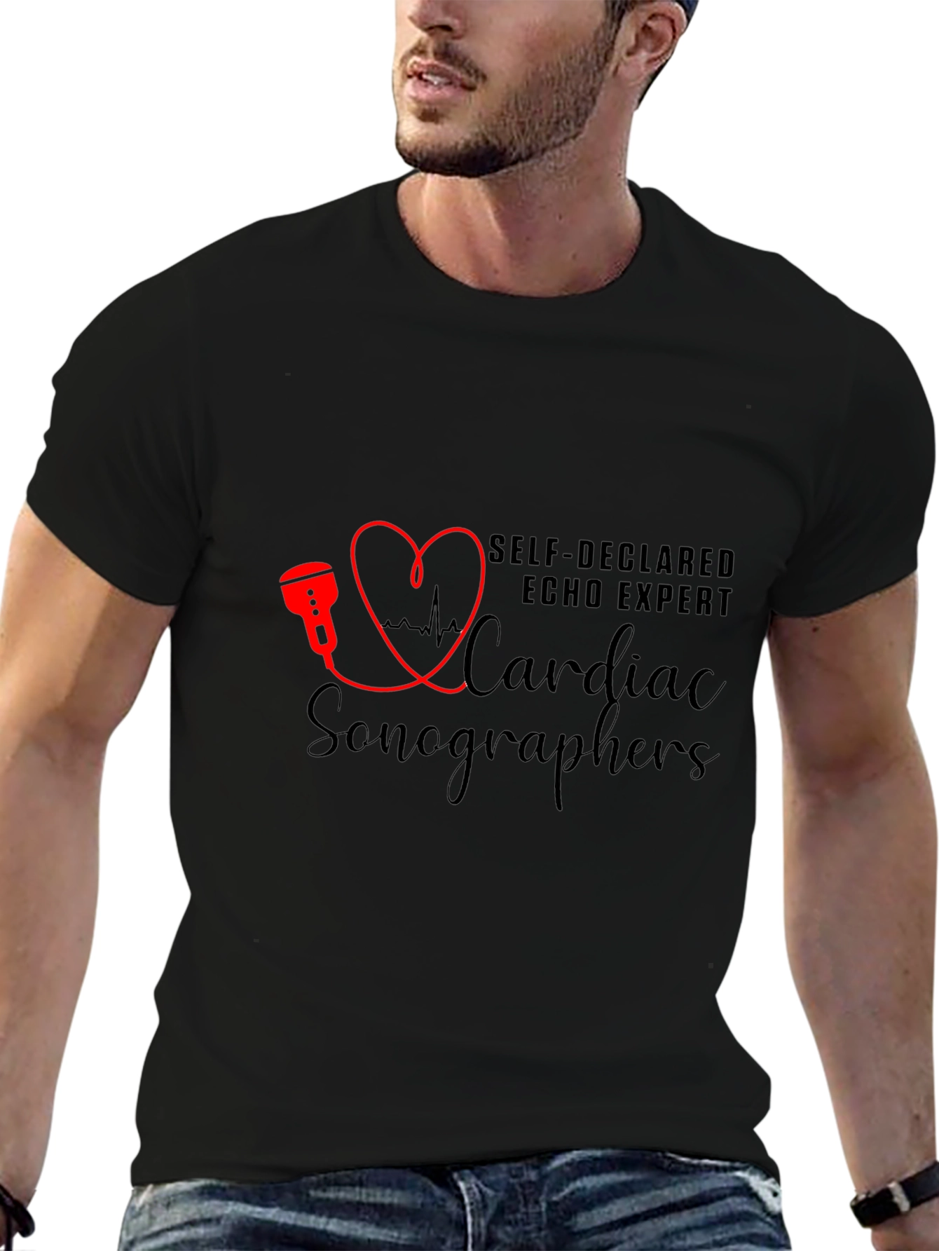 Cardiac Sonographer T-Shirt - Self Declared Echo Expert