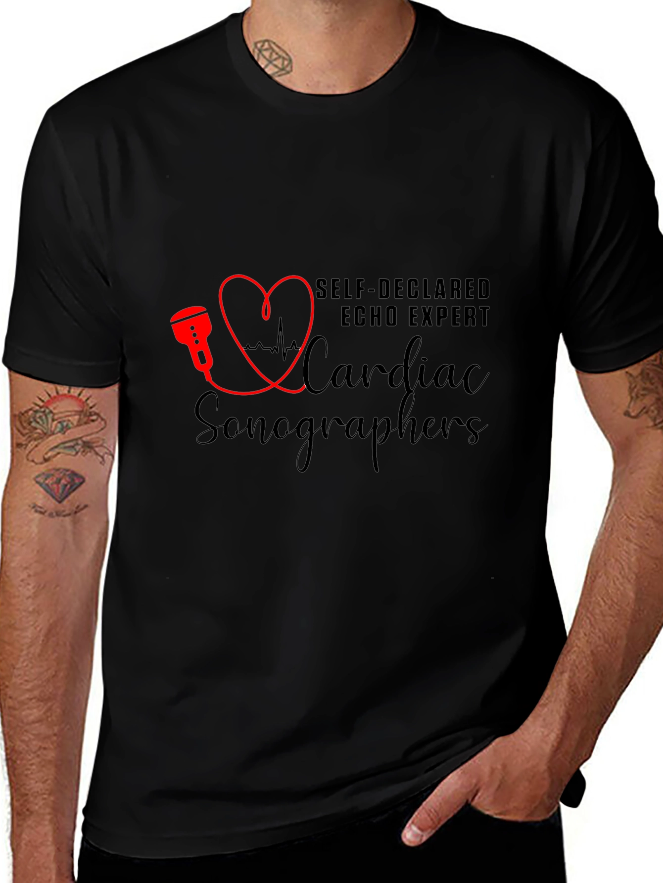 Cardiac Sonographer T-Shirt - Self Declared Echo Expert