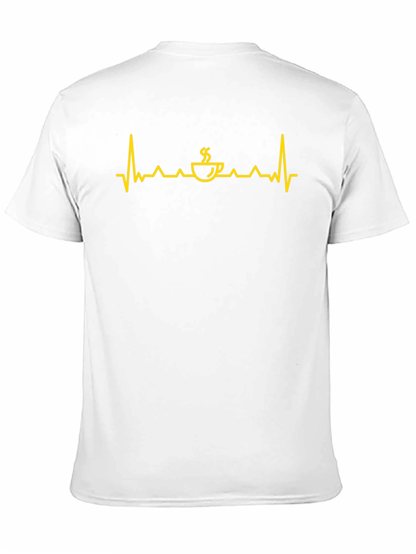Coffee Heartbeat Graphic Tee - Black Cotton Shirt