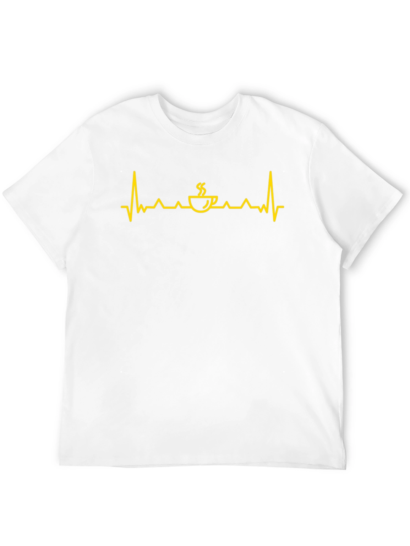 Coffee Heartbeat Graphic Tee - Black Cotton Shirt