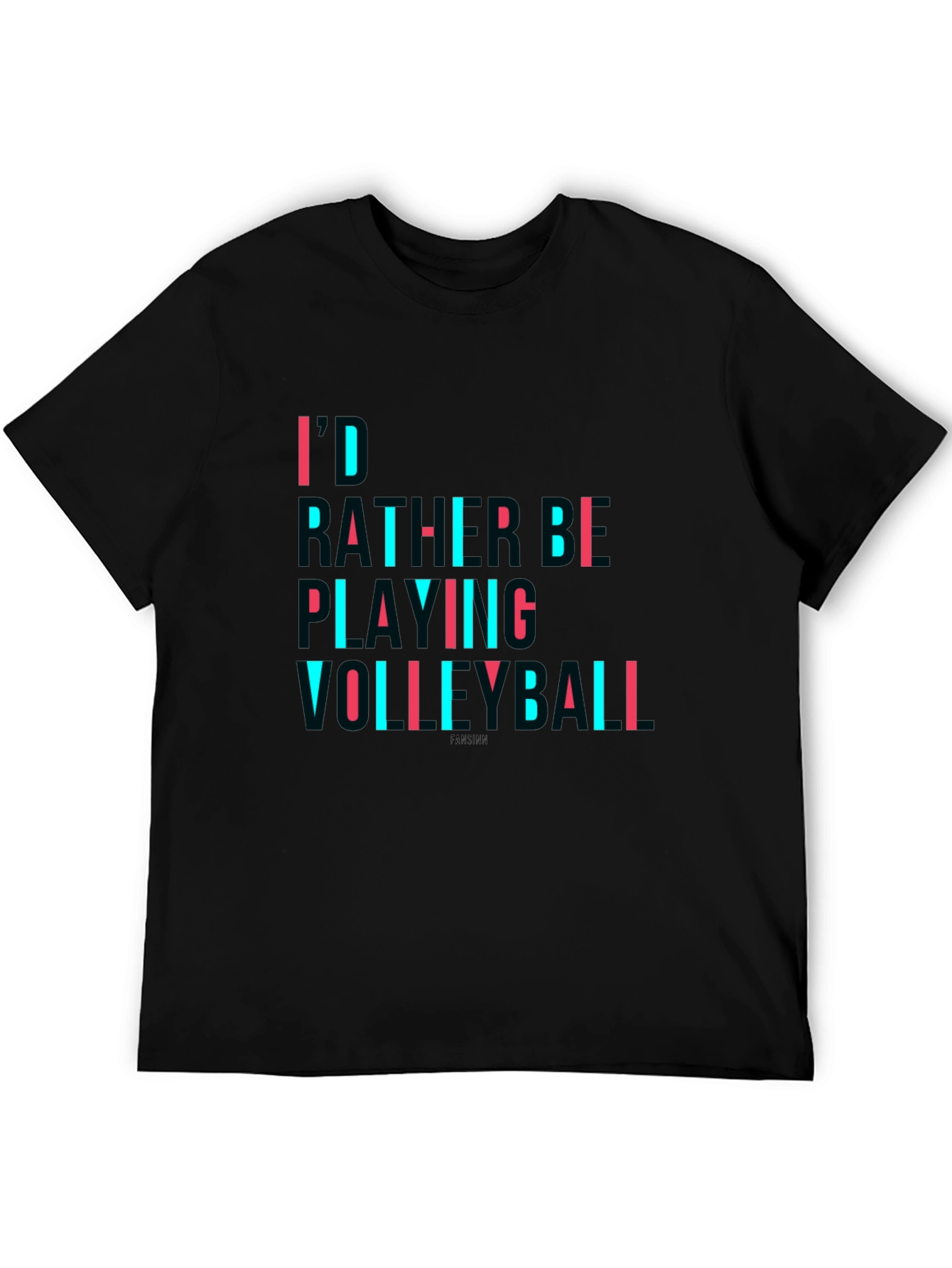 Volleyball Graphic T-Shirt - Black Crew Neck Tee