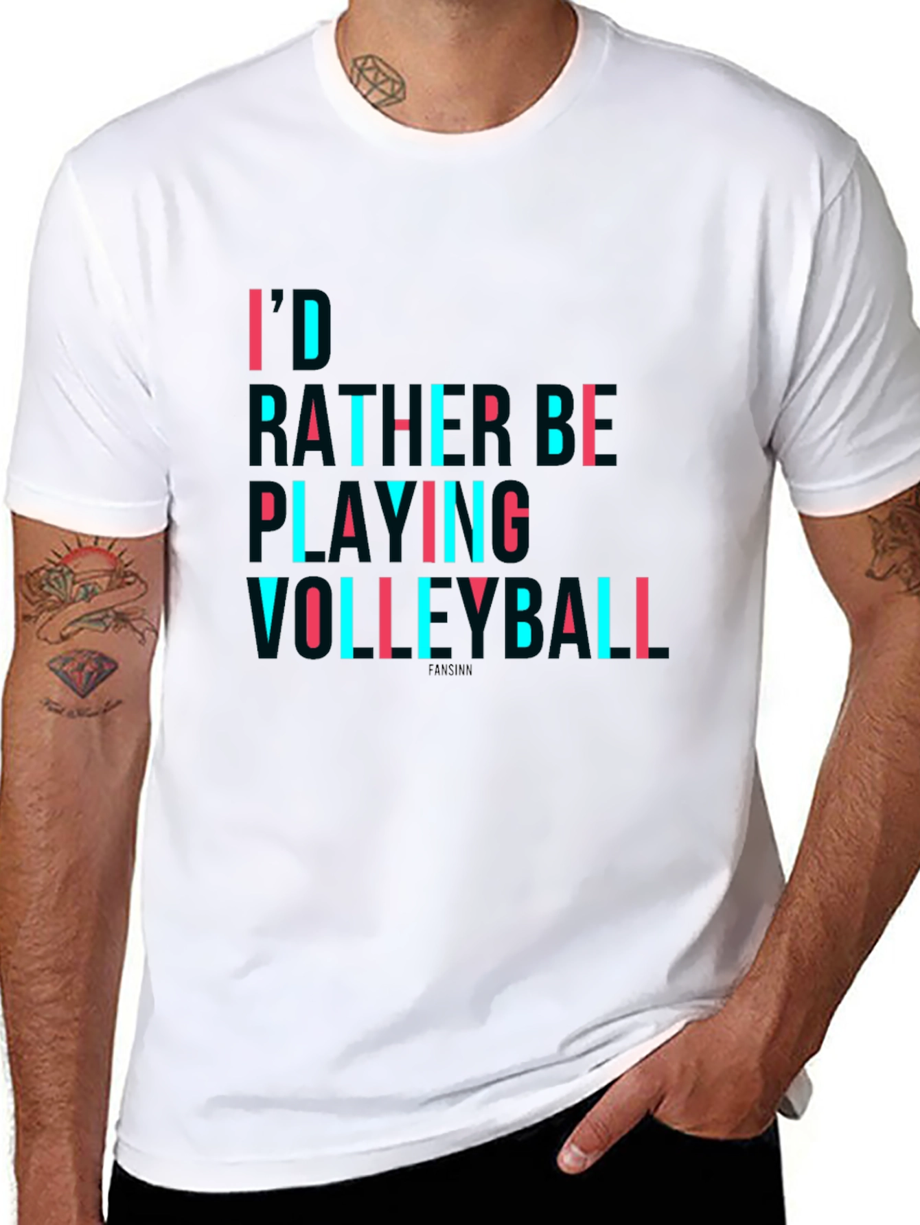 Volleyball Graphic T-Shirt - Black Crew Neck Tee