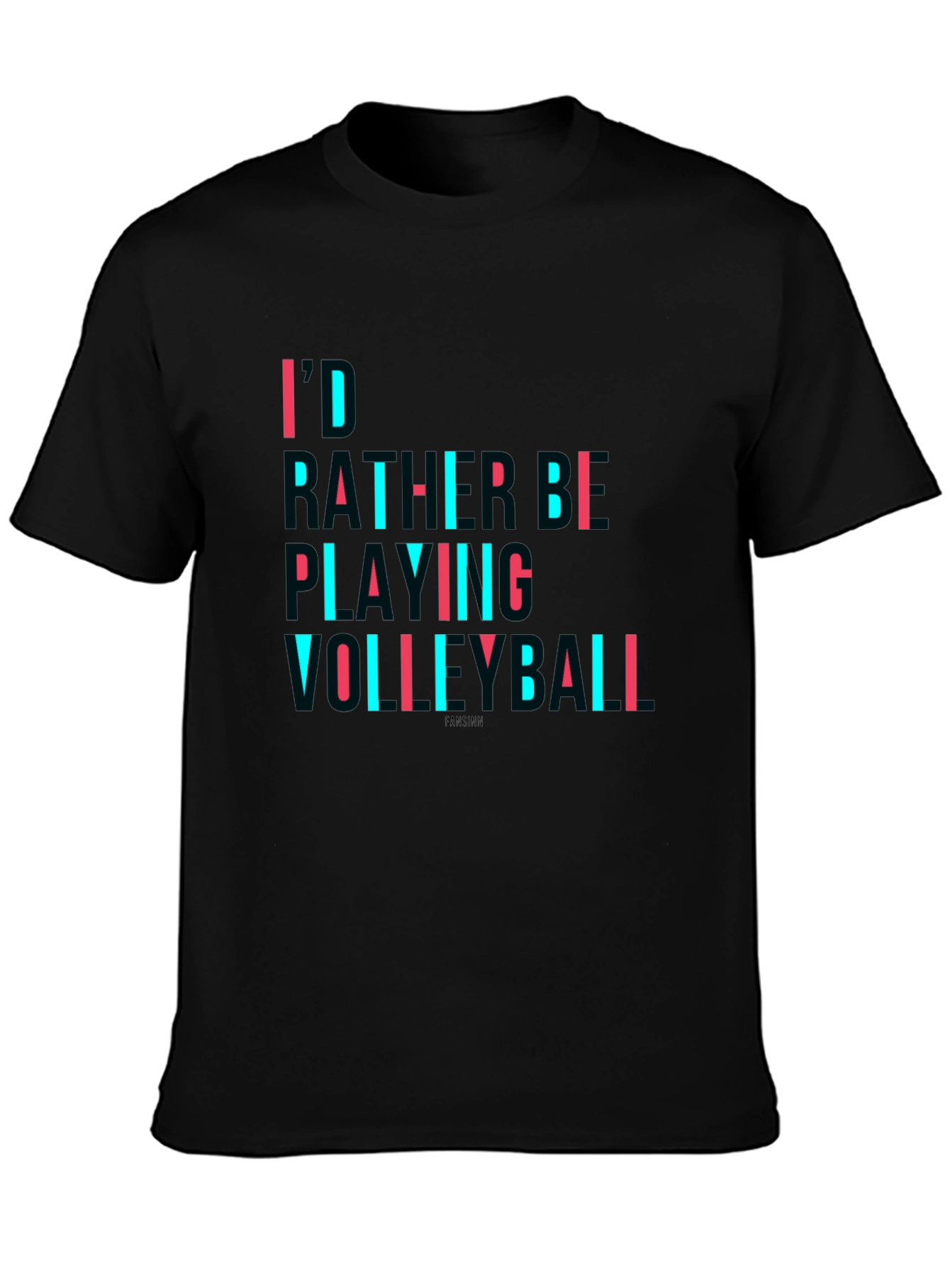 Volleyball Graphic T-Shirt - Black Crew Neck Tee
