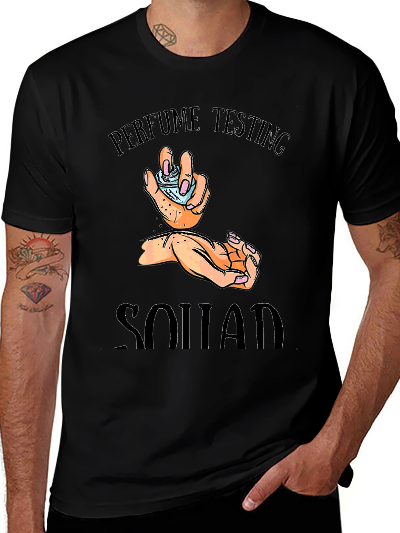 Perfume Testing Squad Black Graphic Tee