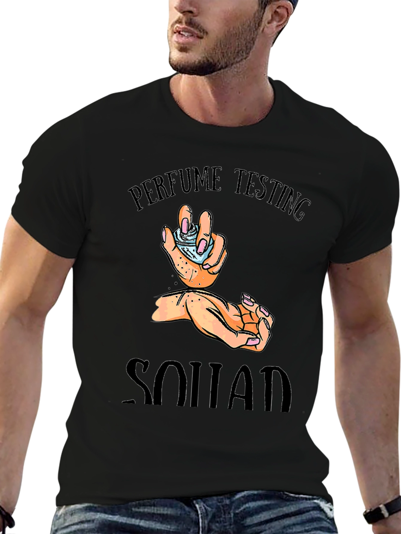 Perfume Testing Squad Black Graphic Tee