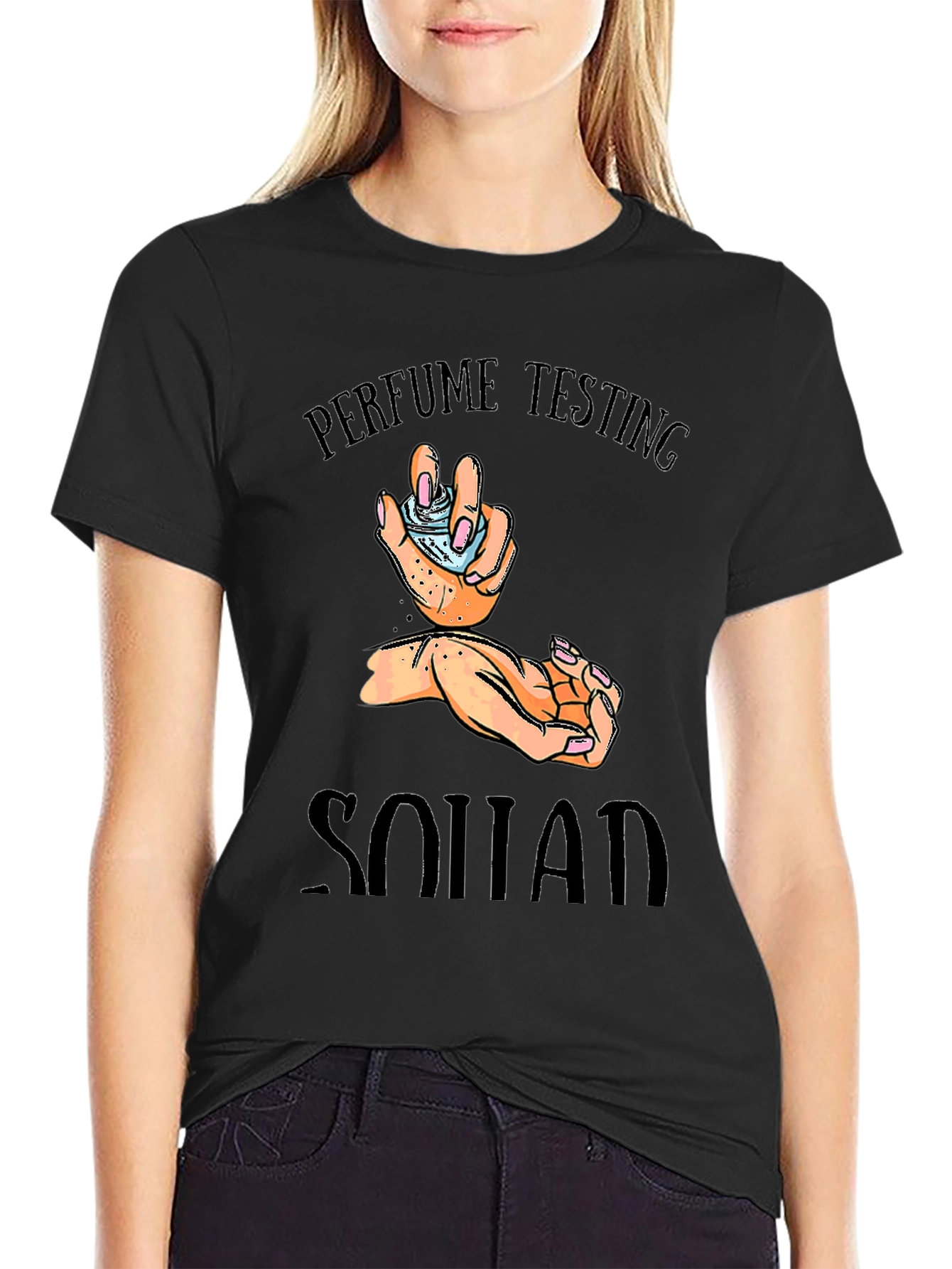 Perfume Testing Squad Black Graphic Tee