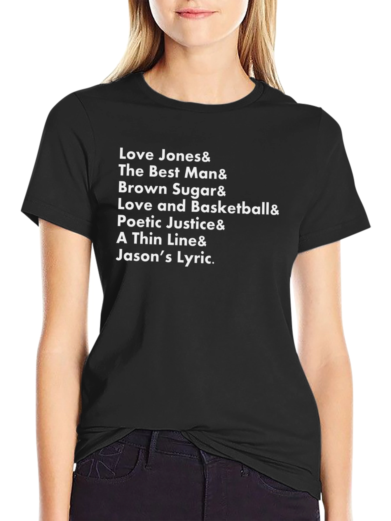 Black T-Shirt Featuring Classic Movie Titles