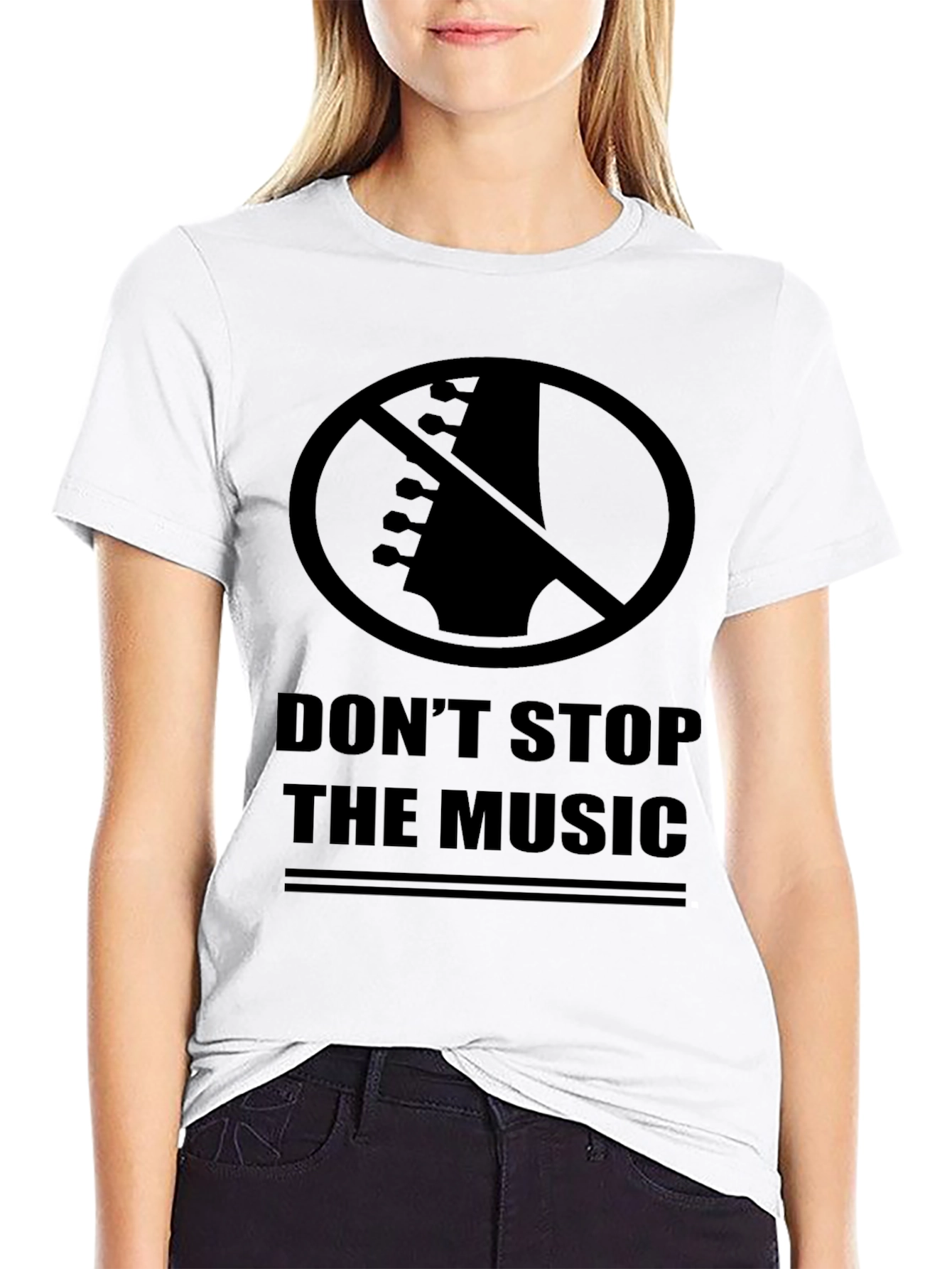 Dont Stop The Music Graphic Tee - Black