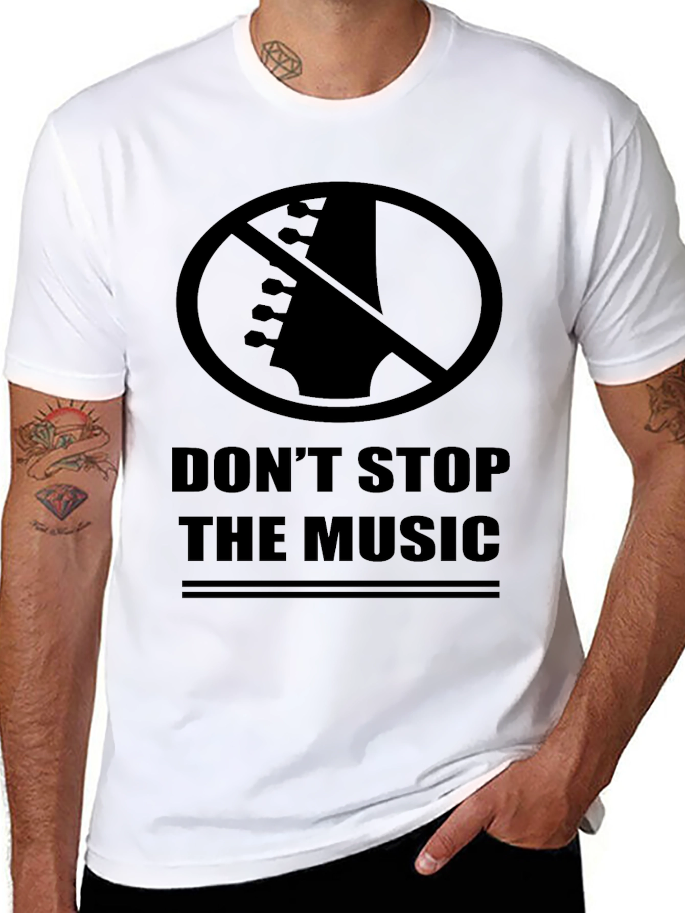 Dont Stop The Music Graphic Tee - Black
