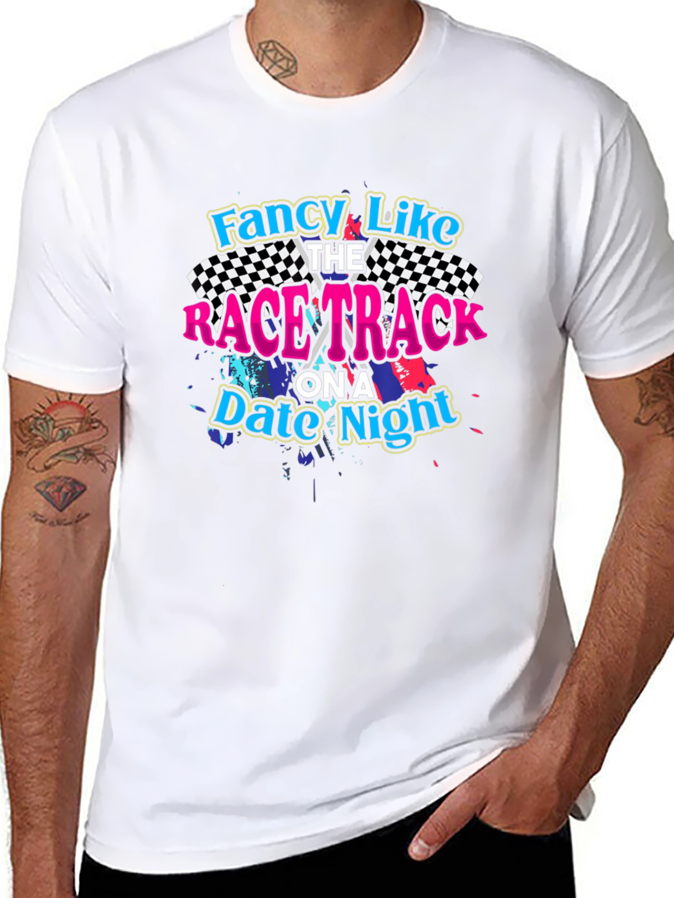 Fancy Like Race Track Date Night Black T-Shirt