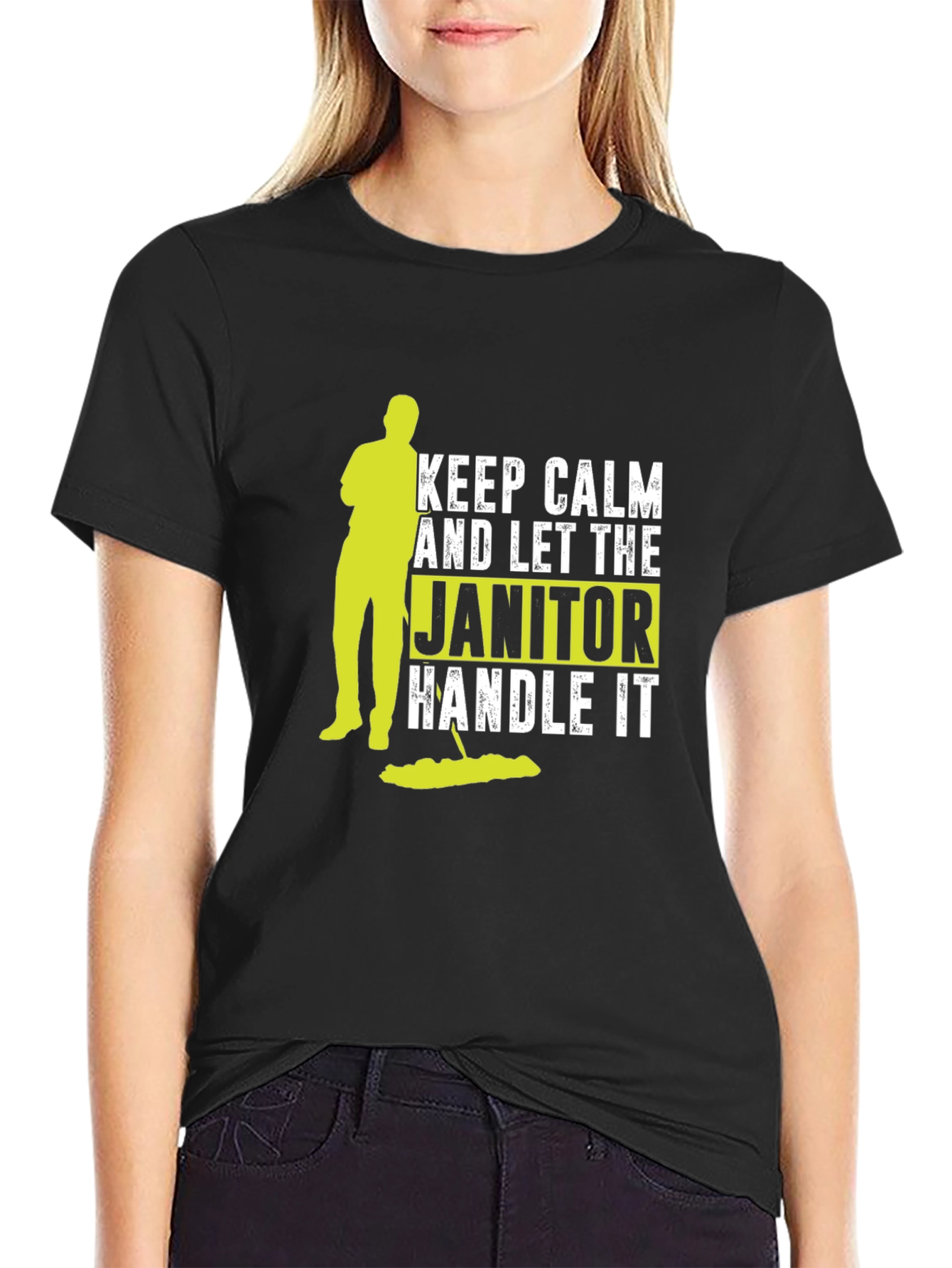 Keep Calm Janitor T-Shirt: Funny Cleaning Crew Tee