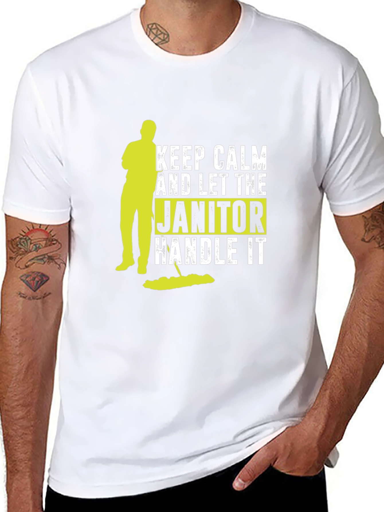 Keep Calm Janitor T-Shirt: Funny Cleaning Crew Tee
