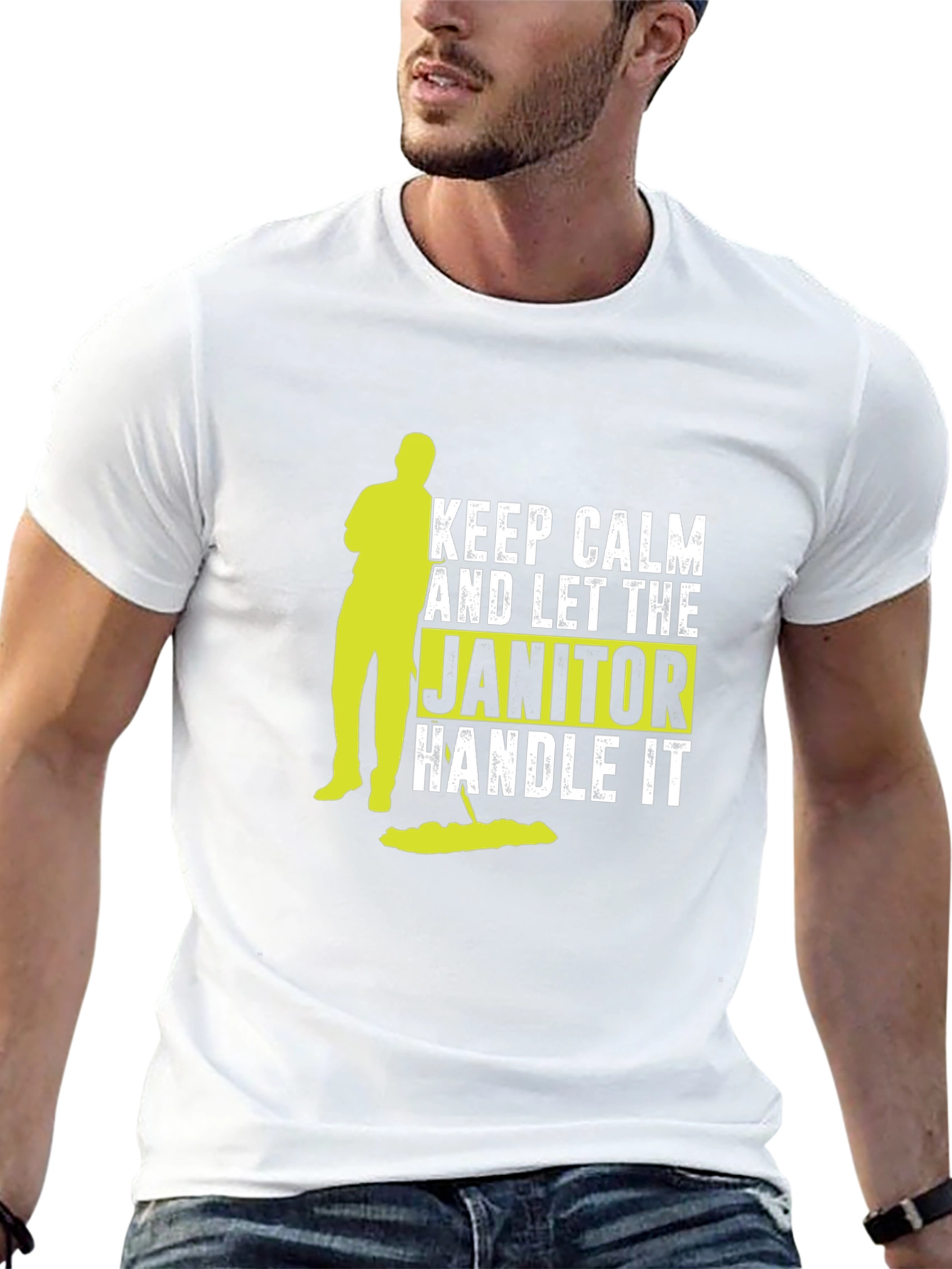 Keep Calm Janitor T-Shirt: Funny Cleaning Crew Tee
