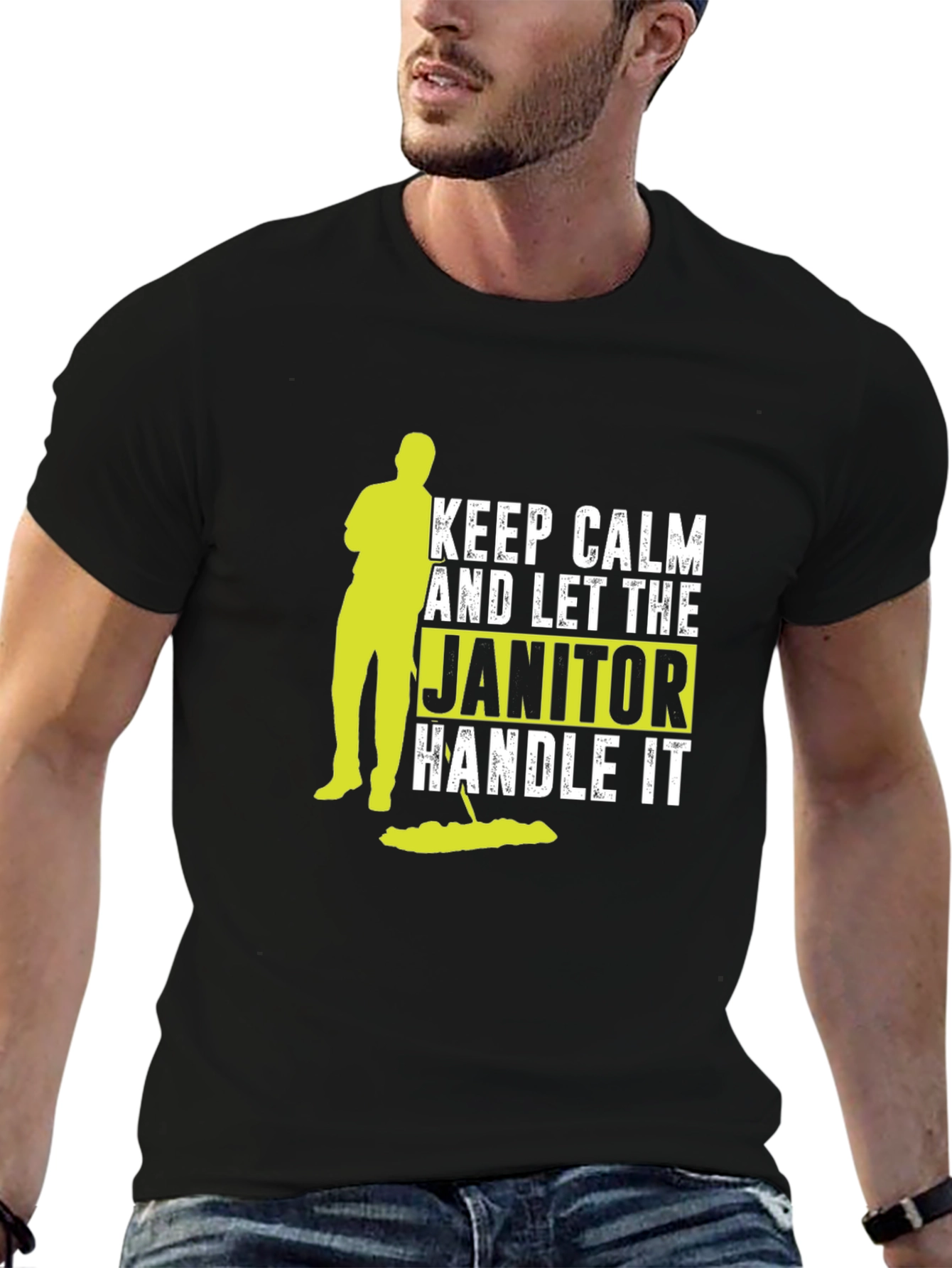 Keep Calm Janitor T-Shirt: Funny Cleaning Crew Tee