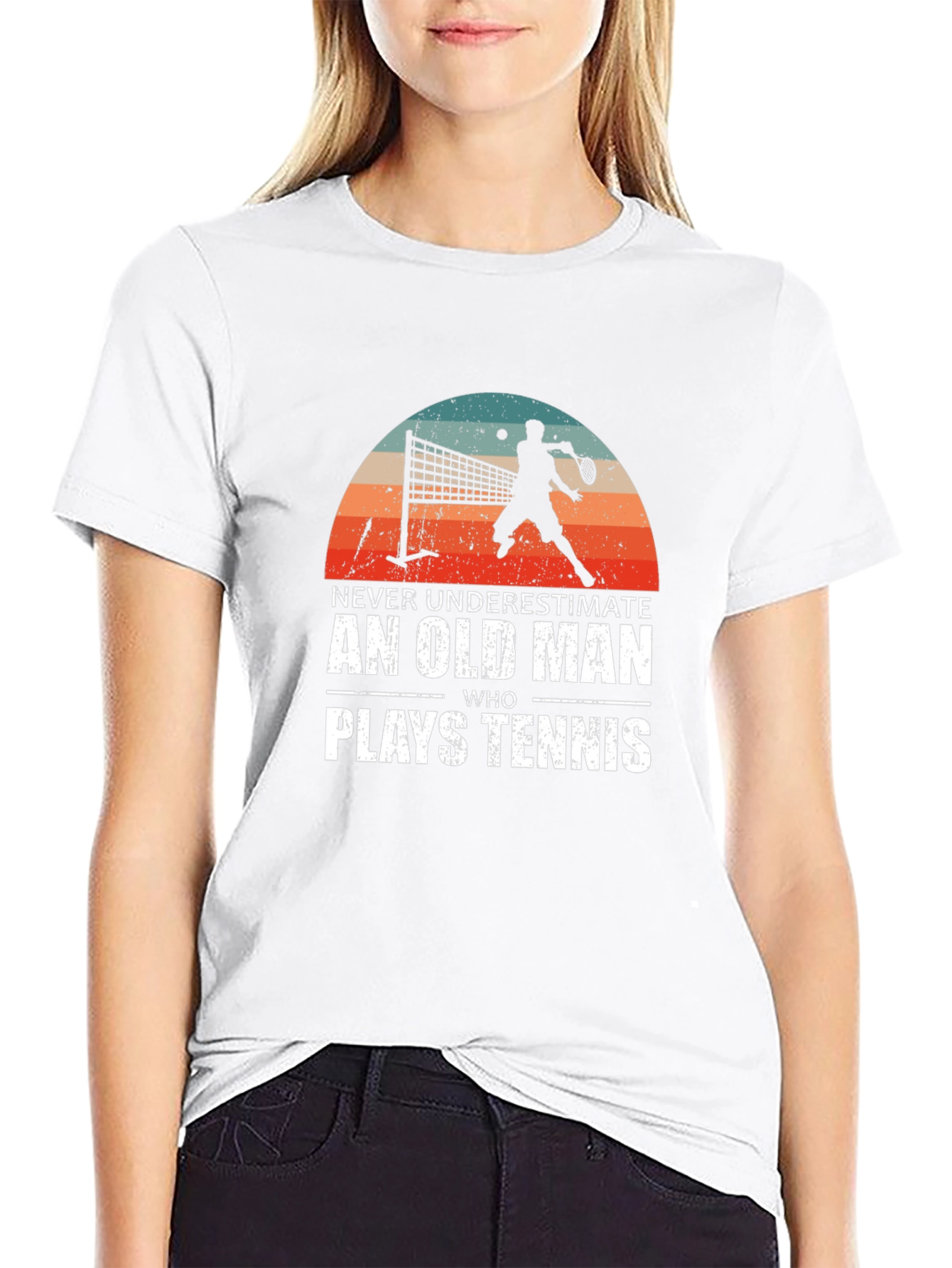 Never Underestimate Old Man Tennis T-Shirt