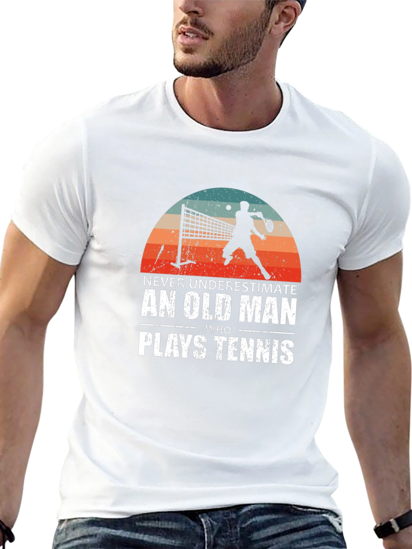 Never Underestimate Old Man Tennis T-Shirt