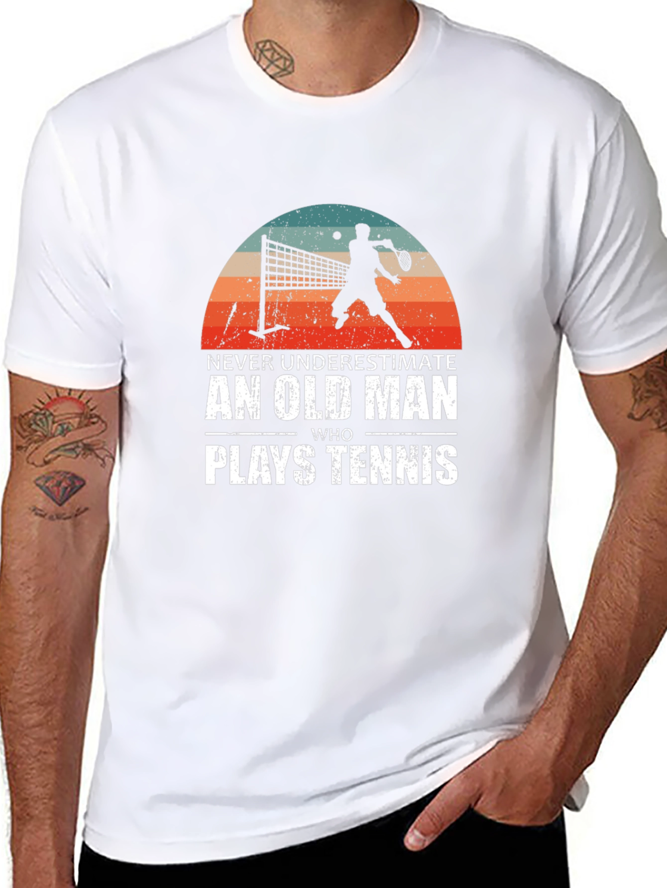 Never Underestimate Old Man Tennis T-Shirt