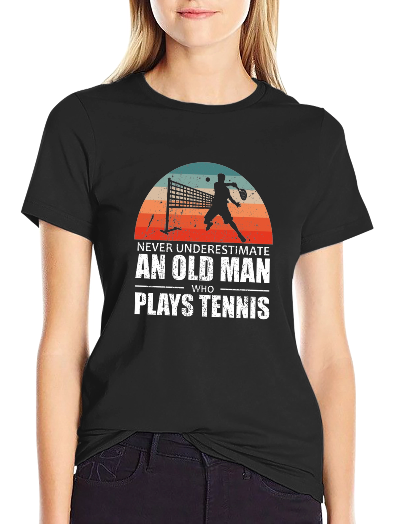 Never Underestimate Old Man Tennis T-Shirt