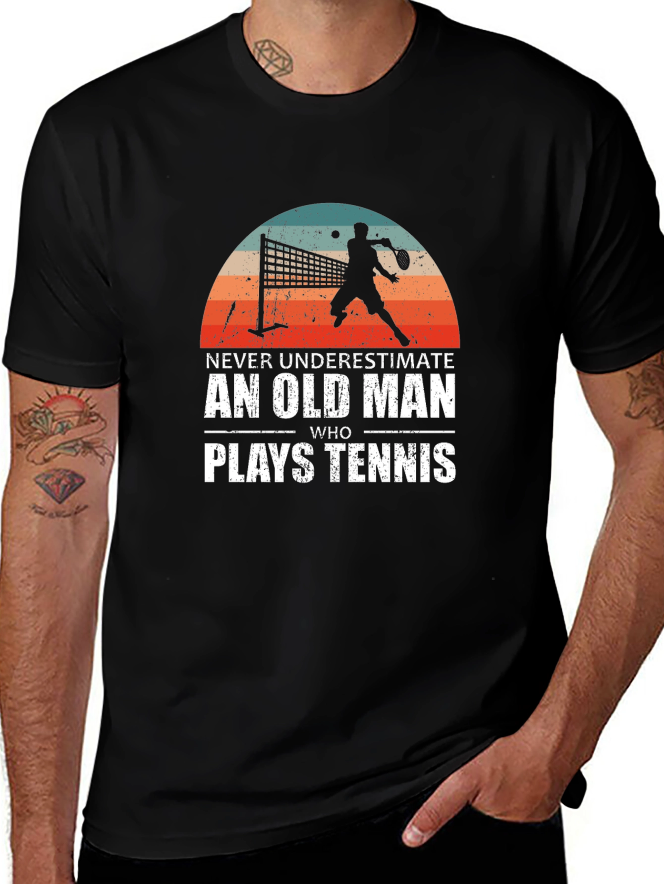 Never Underestimate Old Man Tennis T-Shirt