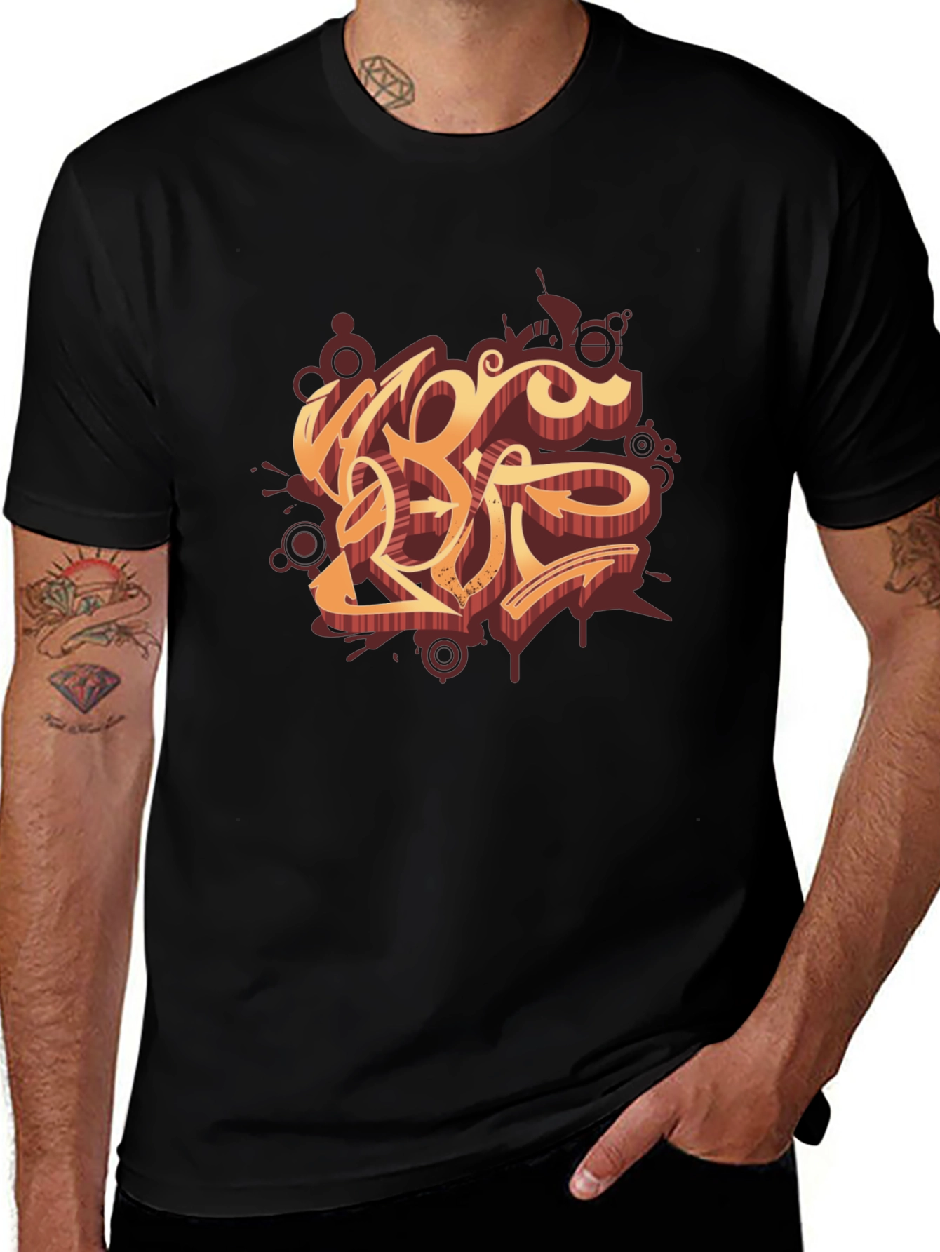 Cool Graphic Tee - Urban Style Black T-Shirt