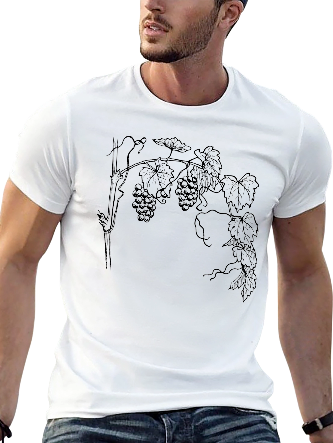 Grapes Print Tee - Classic Black T-Shirt