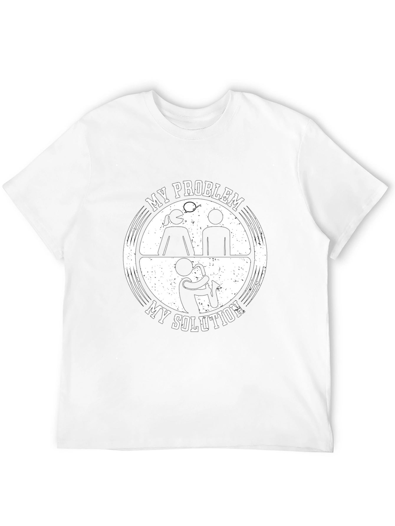 My Problem My Solution Saxophone Black T-Shirt