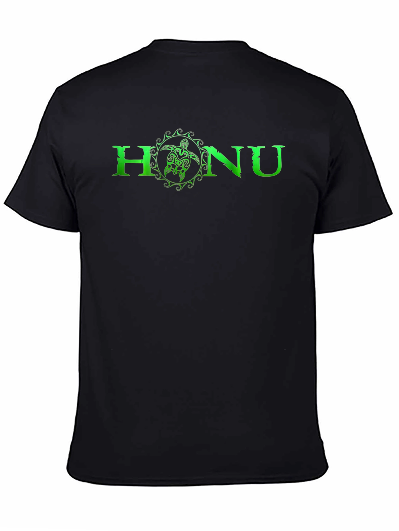 HANU Turtle Green Graphic T-Shirt - Black