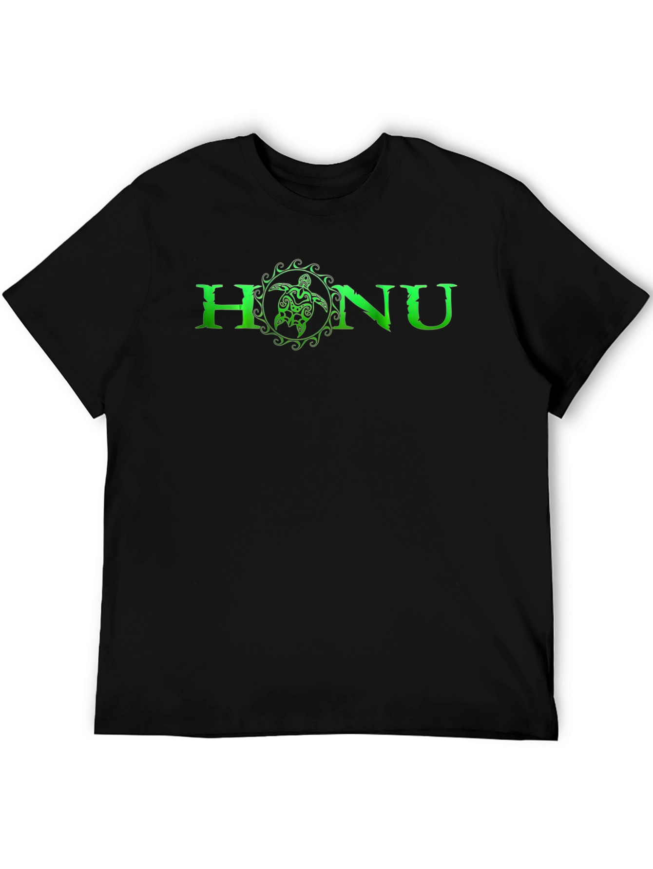 HANU Turtle Green Graphic T-Shirt - Black