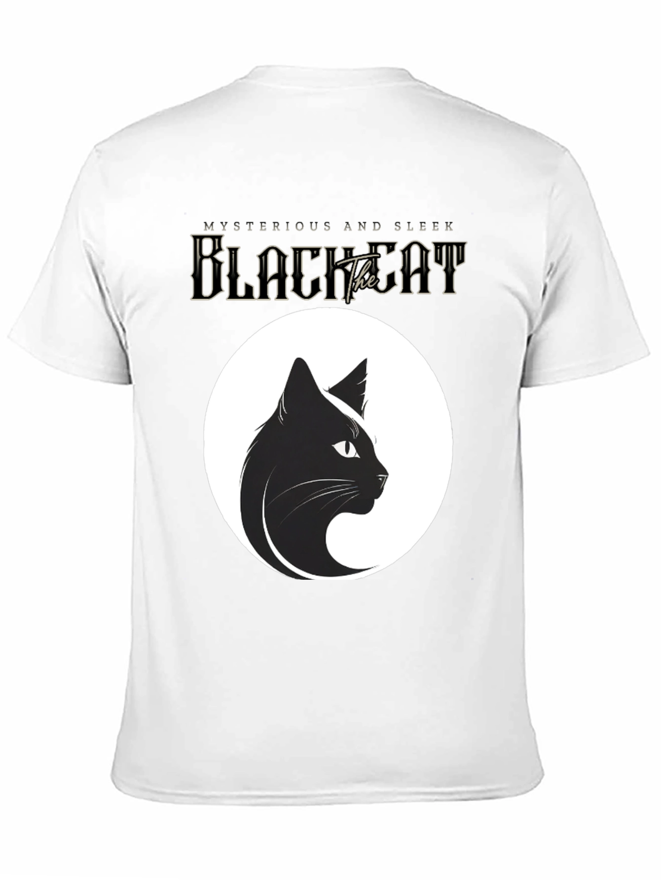 Mysterious Black Cat Graphic Tee - Sleek Design