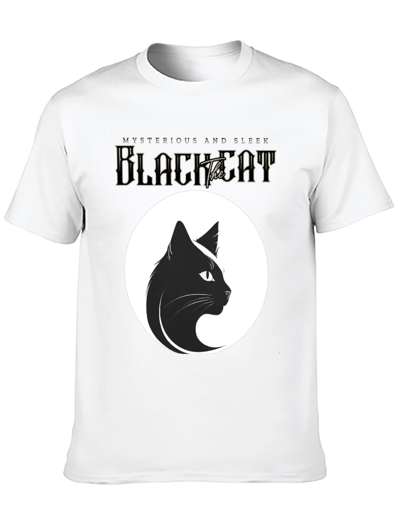 Mysterious Black Cat Graphic Tee - Sleek Design