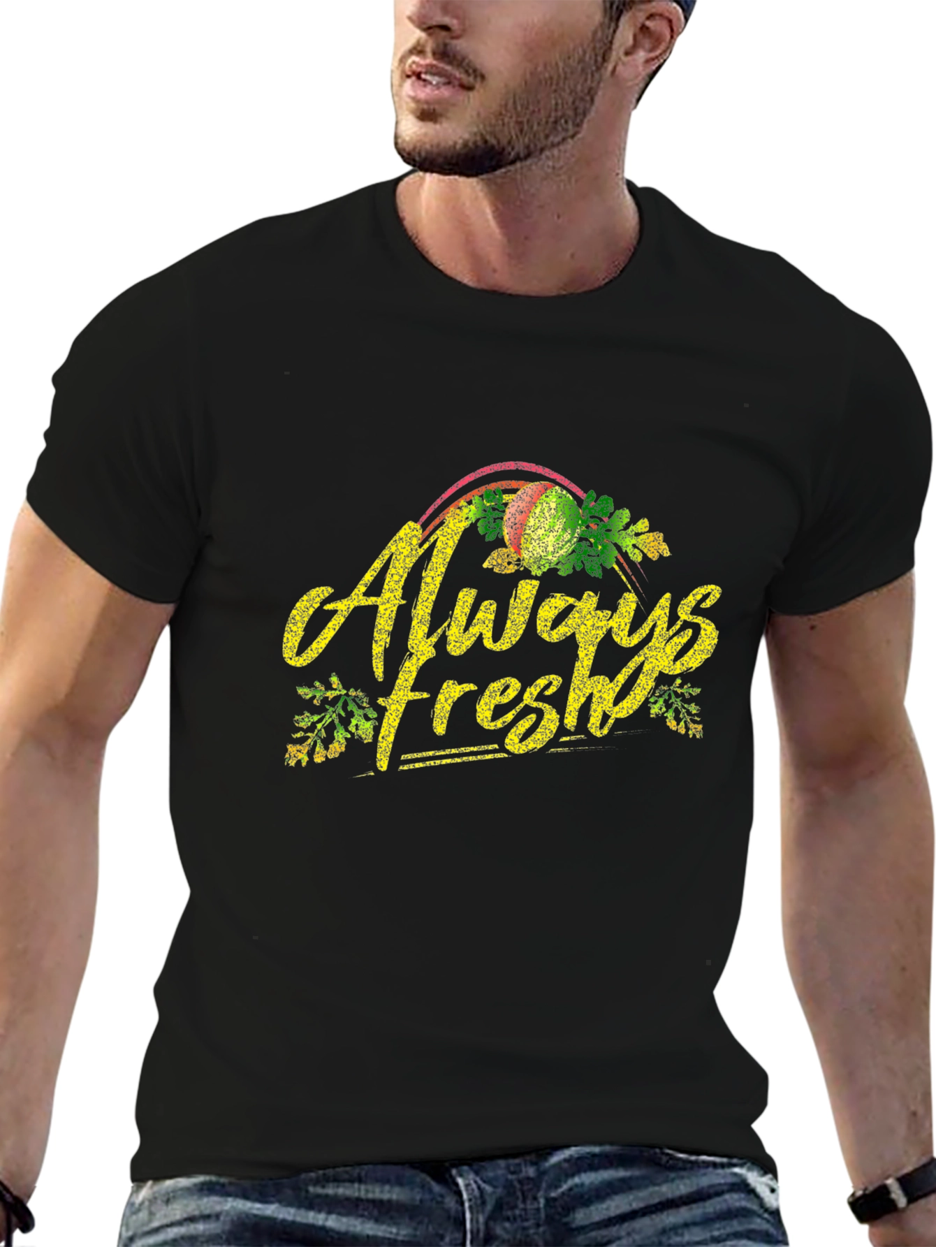 Always Fresh Black Graphic Tee