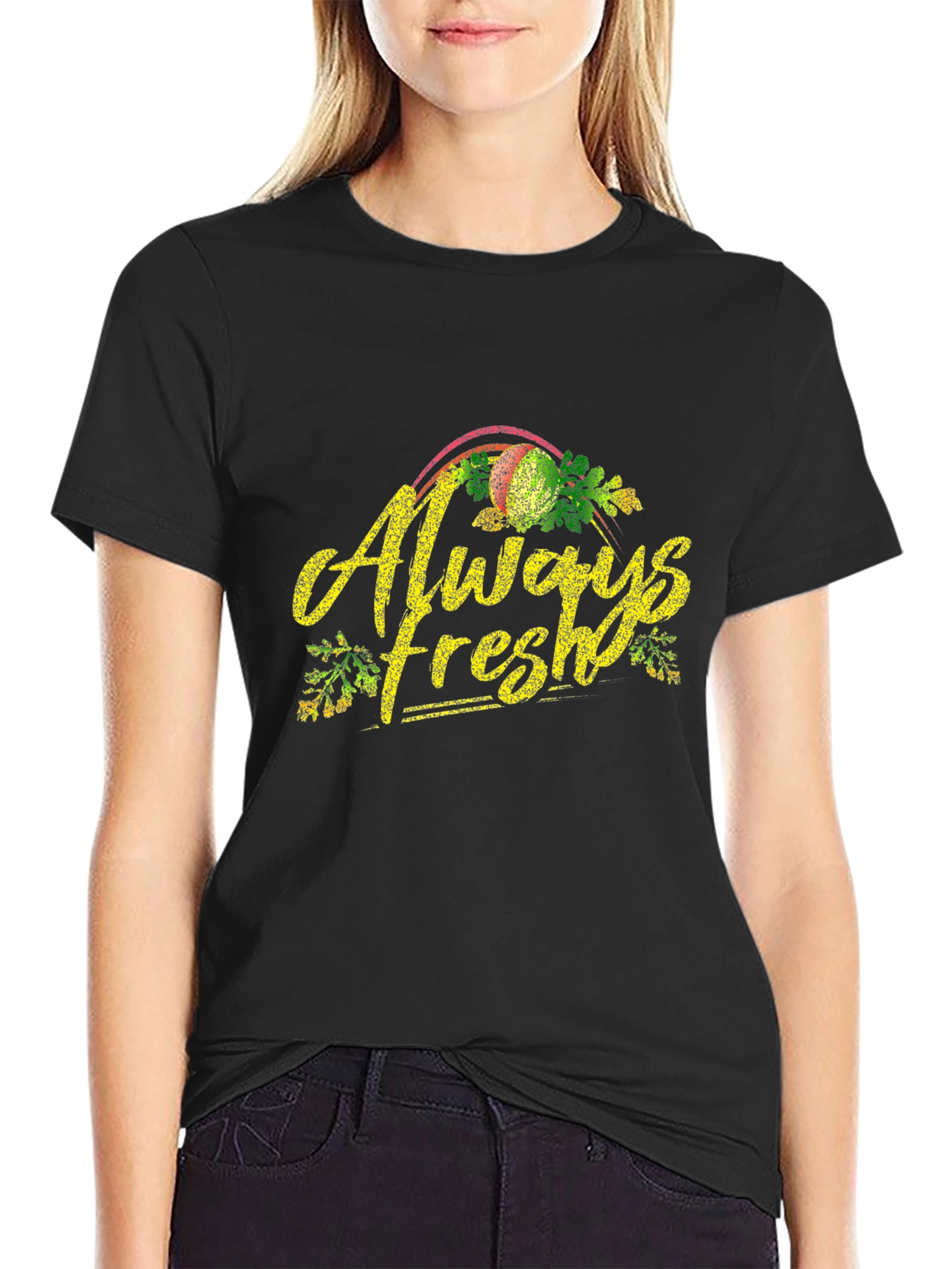 Always Fresh Black Graphic Tee