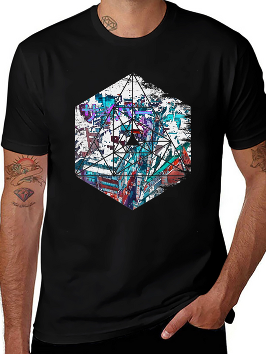 Geometric Cityscape Graphic Tee