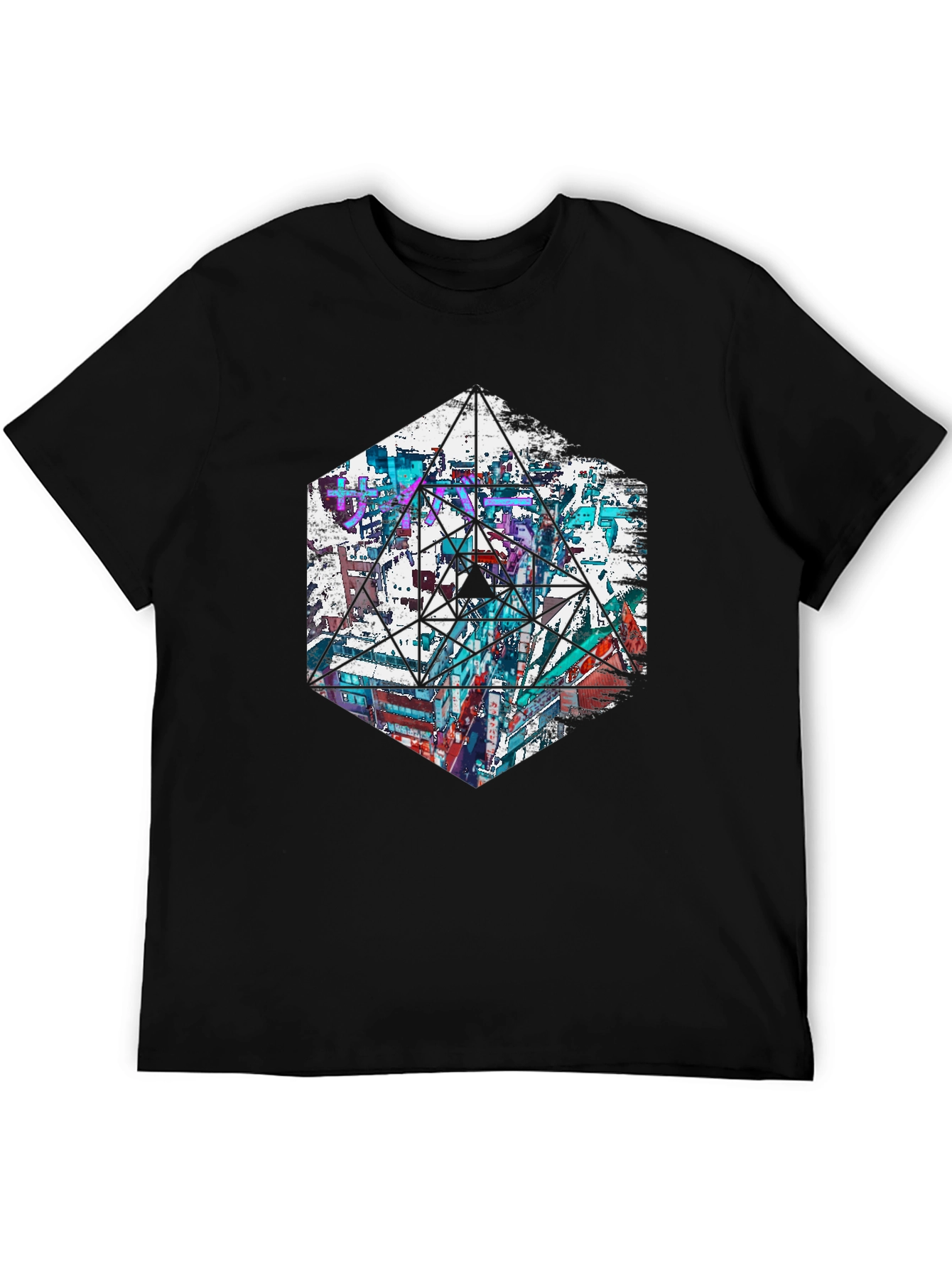 Geometric Cityscape Graphic Tee