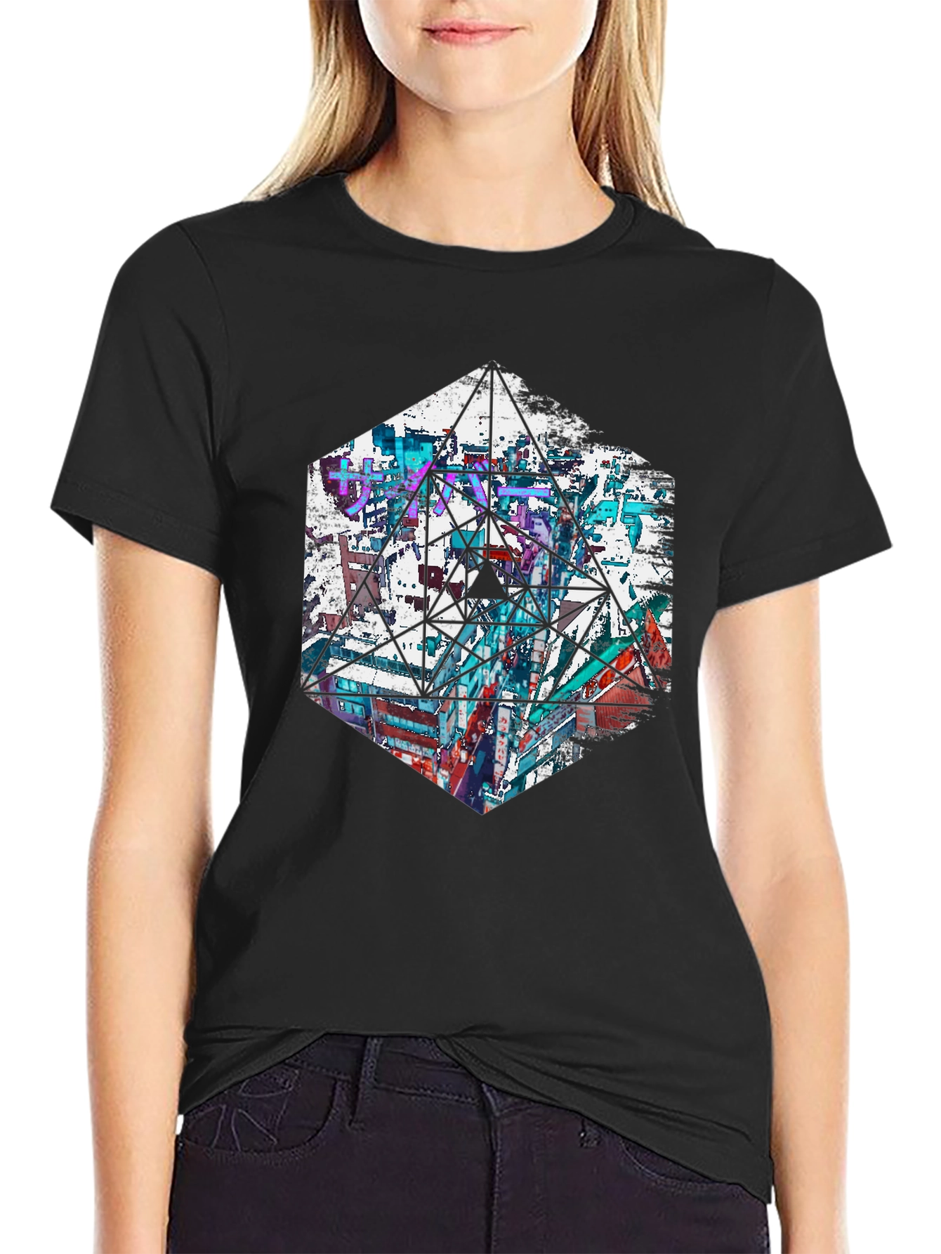Geometric Cityscape Graphic Tee
